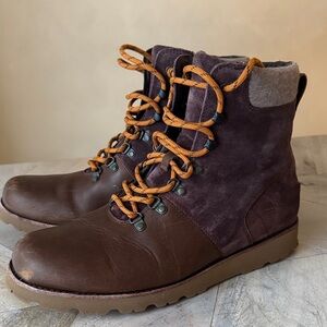 UGG Halfdan Waterproof Dark Brown Leather and Suede Men's Boots